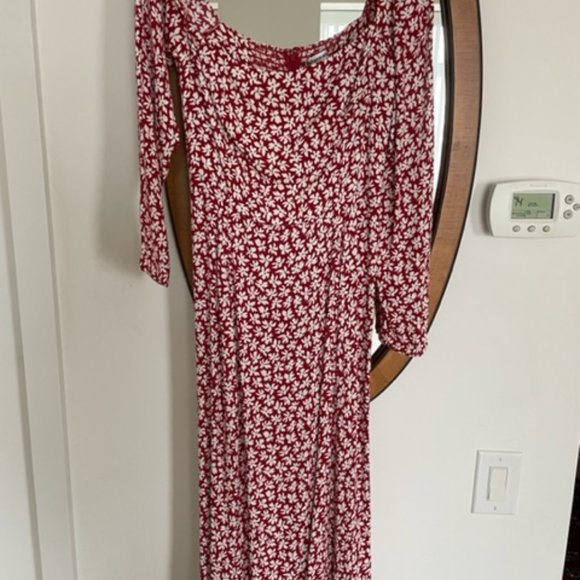 Reformation Floral Red Long Sleeve Dress - Picture 2 of 3